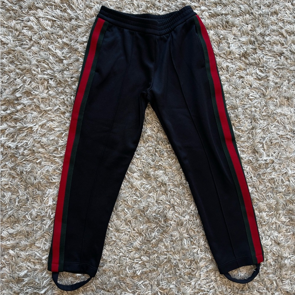 Gucci Kids Black Pants With Green/Red Side Stripes Size 6